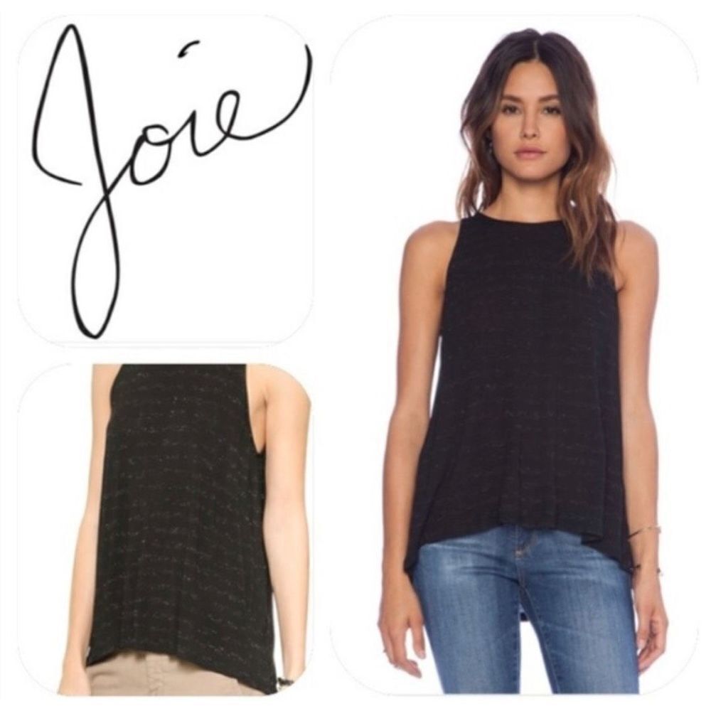 Joie Soft “Phan" tonal lurex stripe tank black Size XS